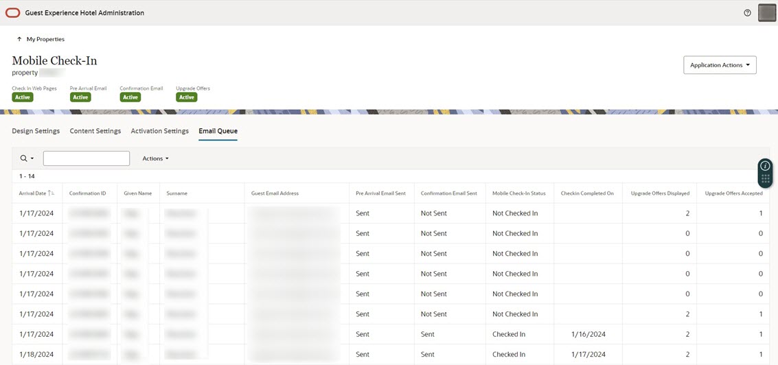This image shows the Email Queue page.
