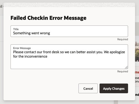 This image shows the failed check-in error message. This image shows the failed check-in error message.