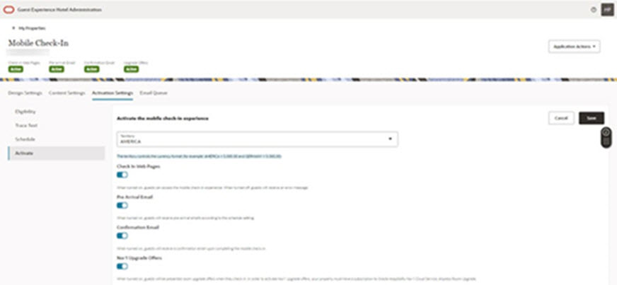 This image shows components of the Mobile Guest Experience check-in