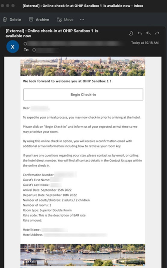 This image shows the Begin Check-in page.