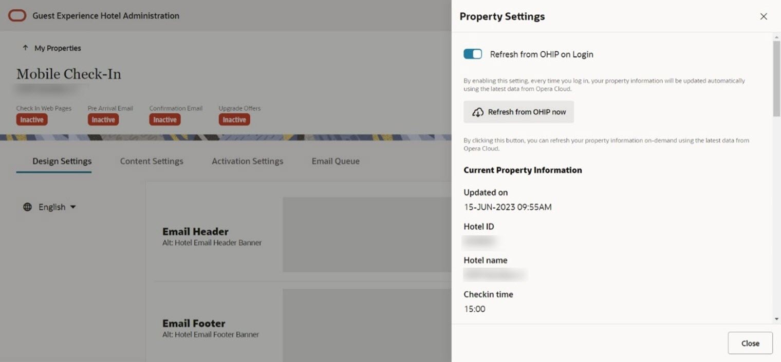 This image shows the Property Settings.