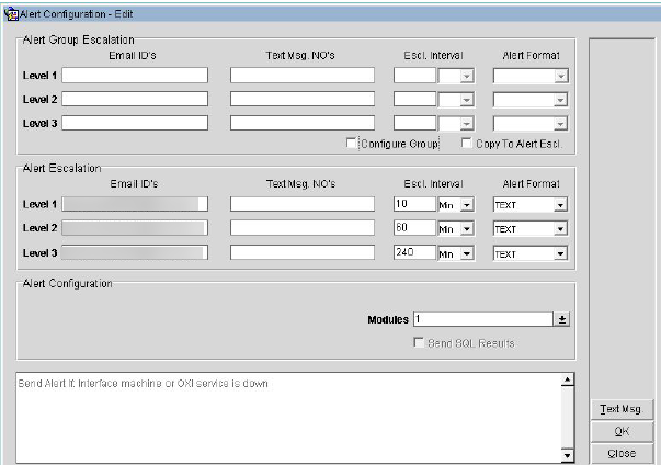 This image shows the Alert Configuration screen This image shows the Alert Configuration screen