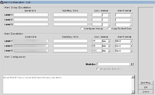 This image shows the Alert Configuration screen This image shows the Alert Configuration screen