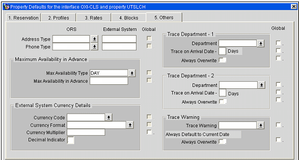 This image shows the Property defaults for interface OXI-CLS This image shows the Property defaults for interface OXI-CLS