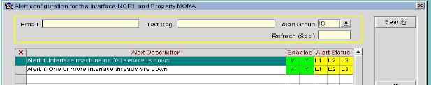 This image shows the Alert Configuration screen This image shows the Alert Configuration screen