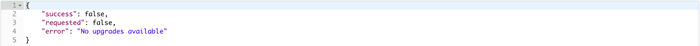 This image shows the JSON Response if ineligible.