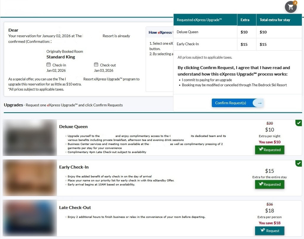 This image shows Reservation Confirmation
