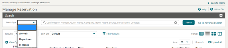 Basic Reservation Search Basic Reservation Search