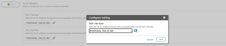 This image shows the Configure Setting option