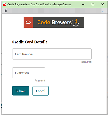 This image shows the Credit Card Details screen.