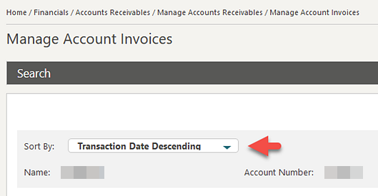 Manage Account Invoices