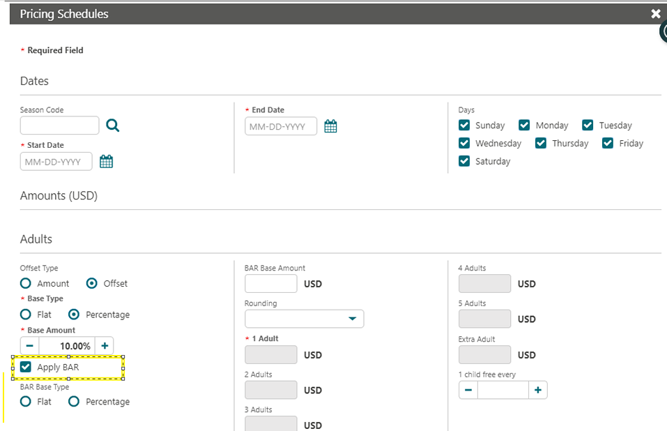 Pricing Schedules