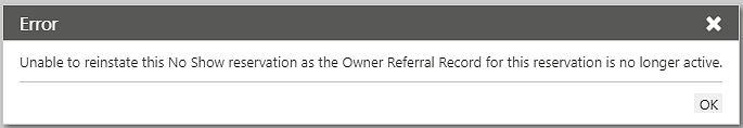 Error-reinstate No Show.