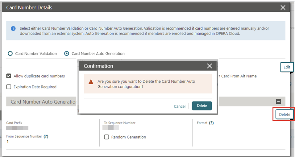 Card Number Auto Generation