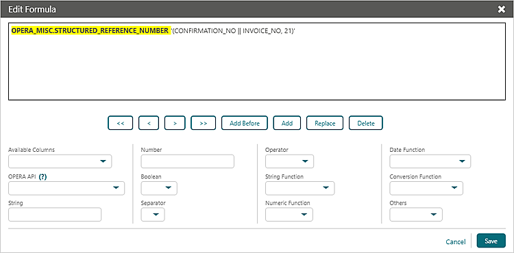 This image shows the Edit Formula screen.