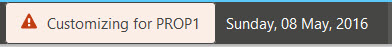 This figure shows the Customizing notification that appears.