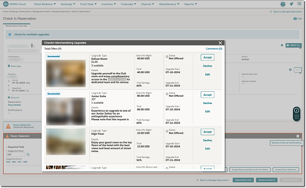 View Check In Merchandising Upgrade Status and Details