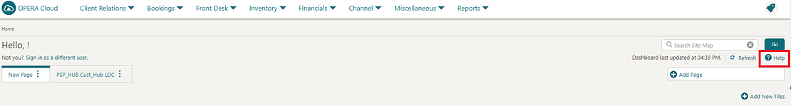 New Help Link on Dashboard