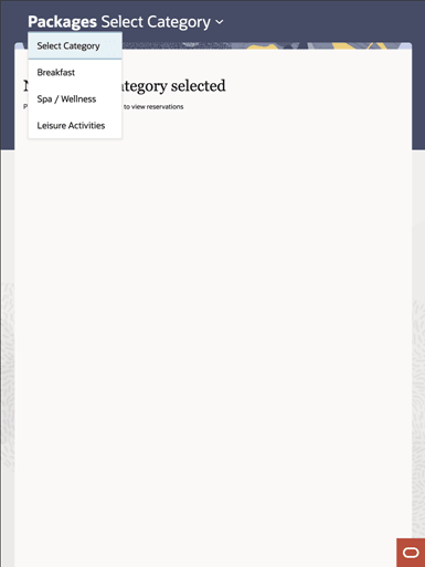 PWA screen showing the Select Category dropdown.