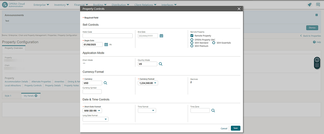 The Property Controls screen showing the Remote Property checkbox.