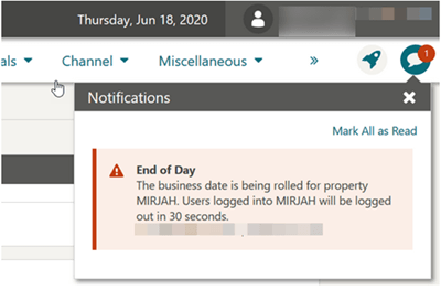 Notifications panel Notifications panel