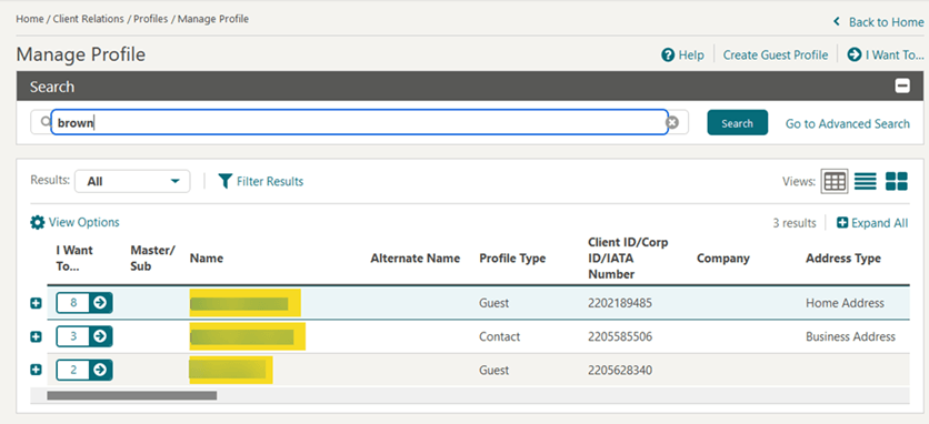 Basic Profile Search Basic Profile Search