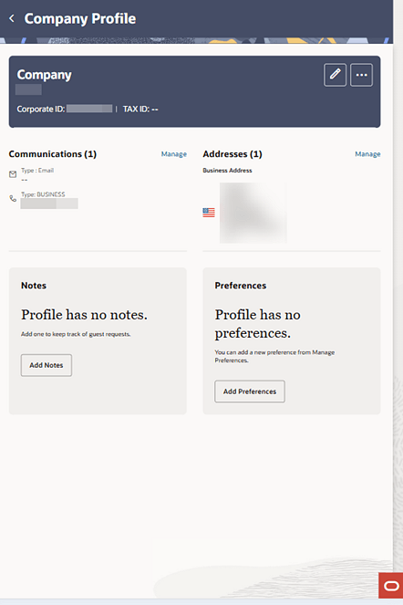 Company linked profile with the edit option.