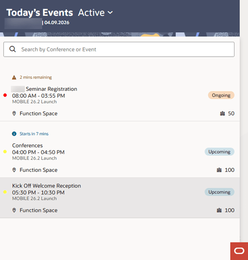 Today's Events Views Added screen. Today's Events Views Added screen.