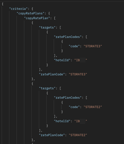 RTP - copyRatePlans - Synchronous API - Request to copy the rate codes to property IB. RTP - copyRatePlans - Synchronous API - Request to copy the rate codes to property IB.