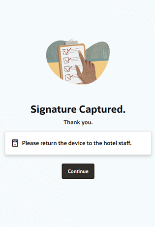 Guest-facing eSign Signature Landing Page Added screen. Guest-facing eSign Signature Landing Page Added screen.