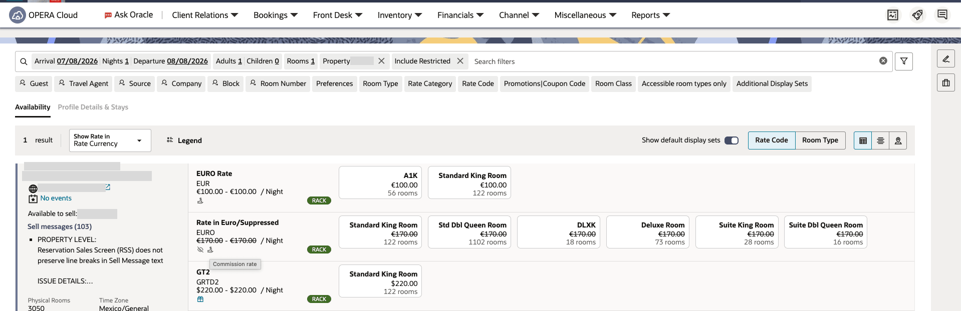 Commission Icon Added to Reservation Sales Screen Availability screen.