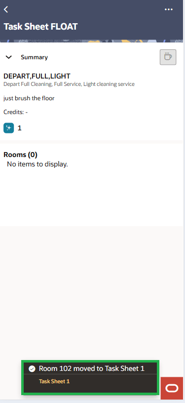 Task Companion Move Rooms Between Task Sheets screen.
