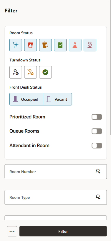 Room Status Screen Updated screen.