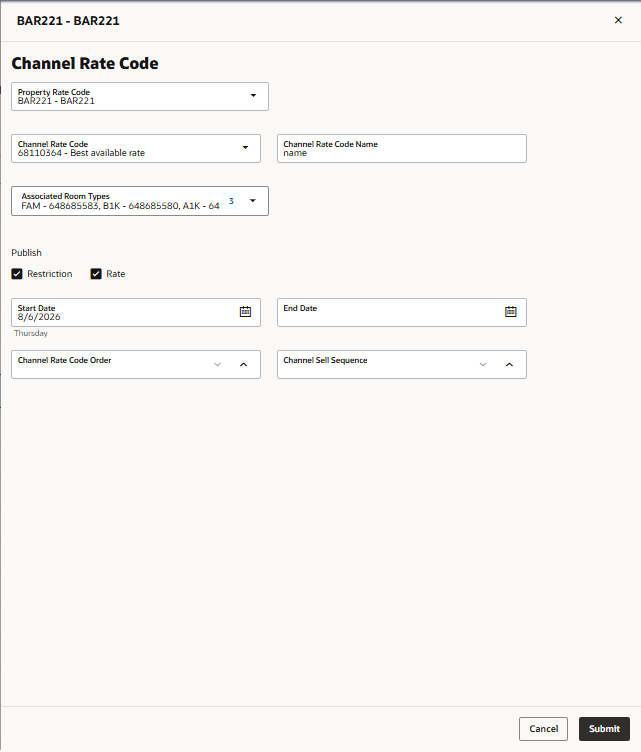 Manage Rate Codes and Room-to-Rate Assignment in Booking.com screen.