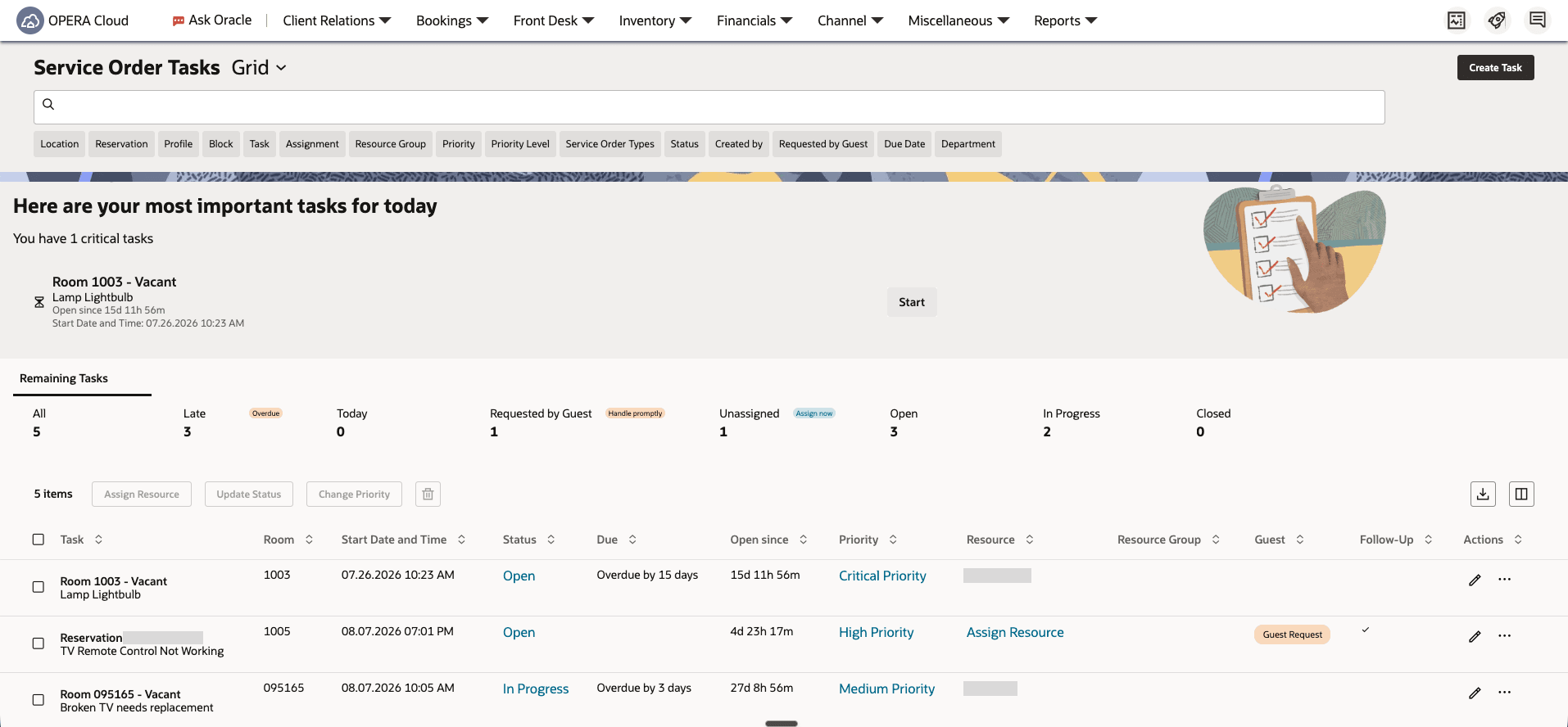 Service Order Management Added screen.