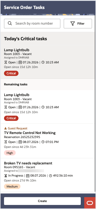 Service Order Management Added screen.