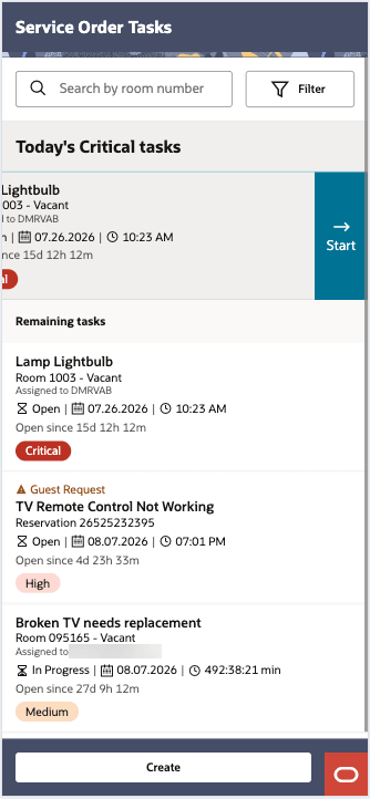 Service Order Management Added screen.