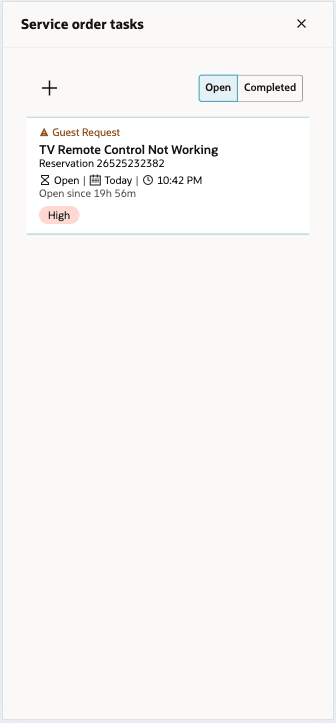 Service Order Management Added screen.