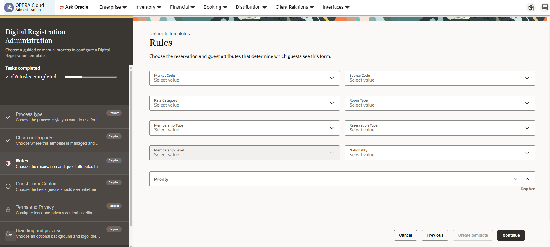 Digital Registration Administration new template creation.