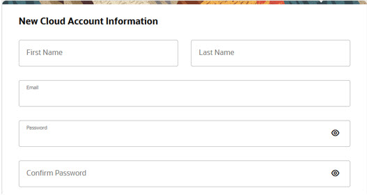 This image shows new Cloud Account Information screen