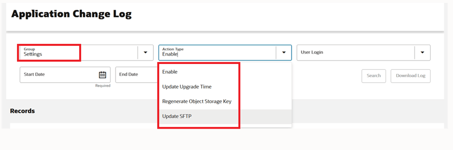 This image shows application change log for Settings