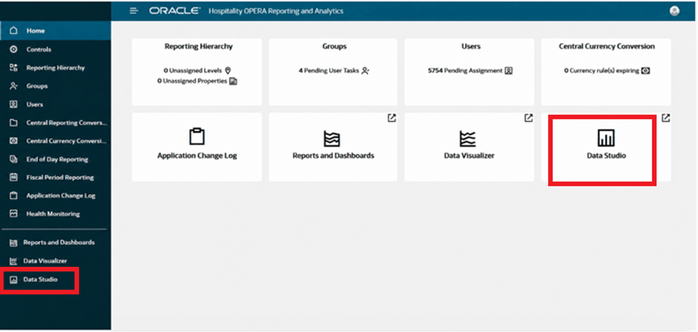 This image shows Data Studio menu