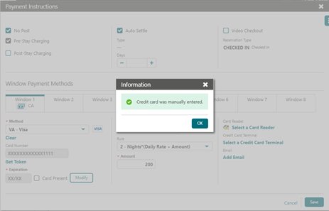 Credit Card Guarantee through the OPERA Cloud Application (Manual Entry ...