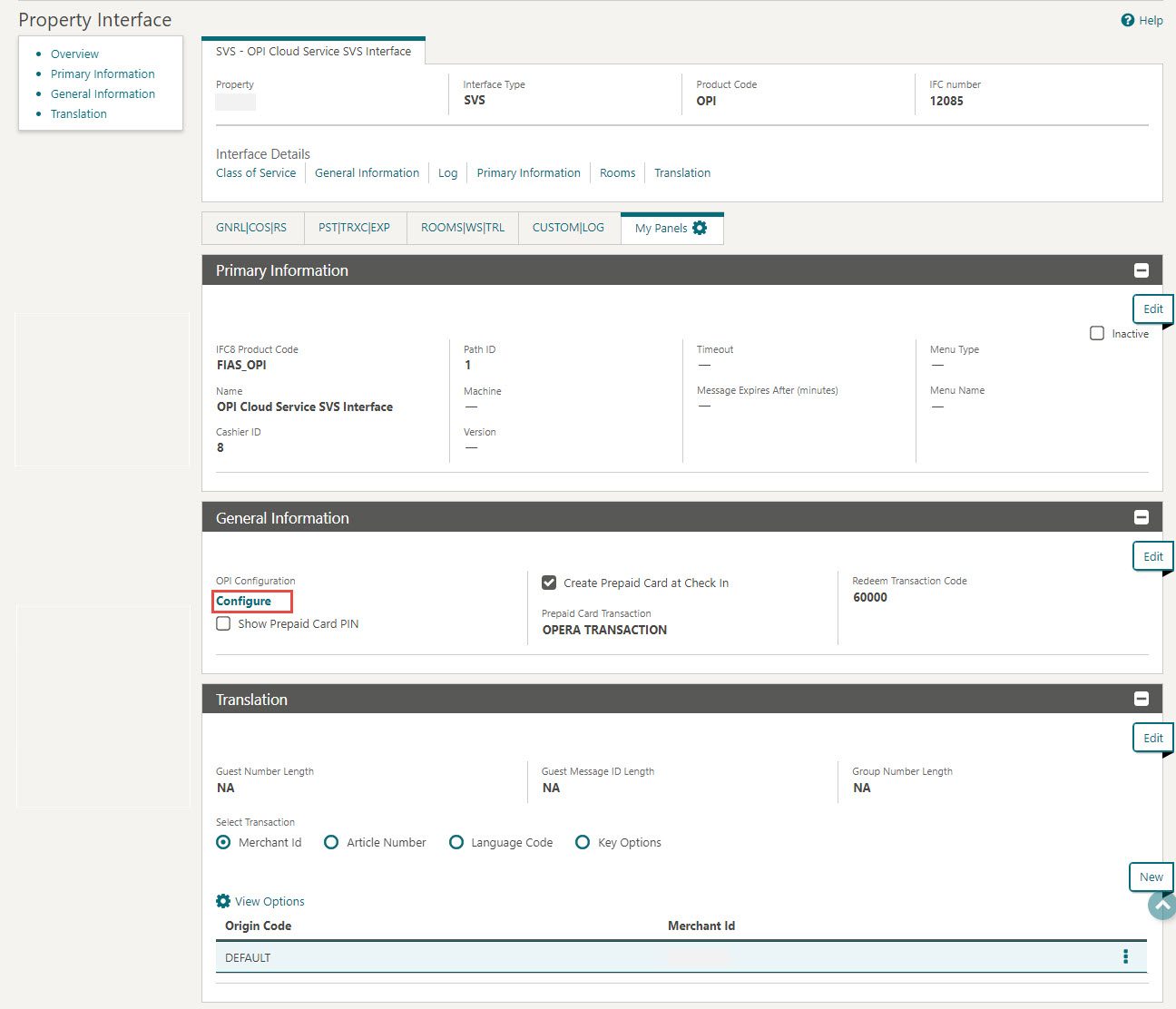 This image shows General Information tab with Configure link