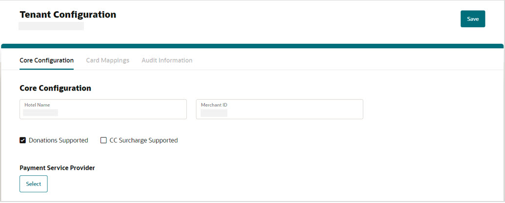 This image shows OPI Cloud Tenant Configuration portal landing screen