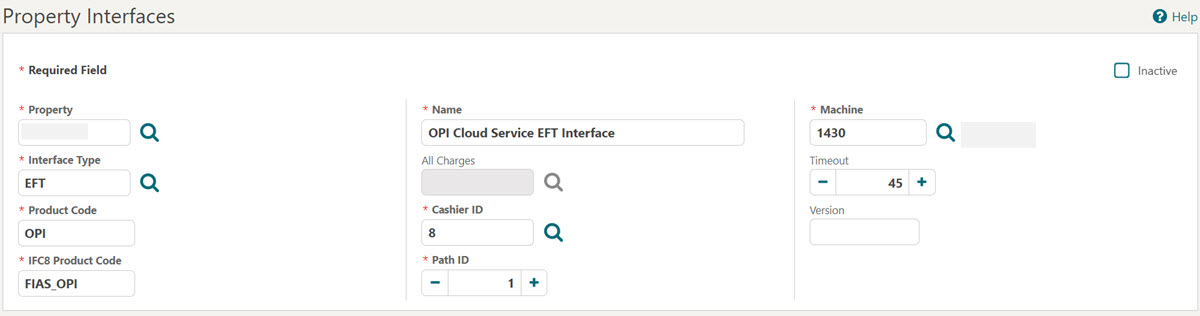 This image shows the Property Interfaces screen