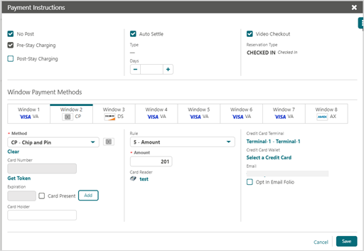 This image shows Payment instructions screen for alternate credit card