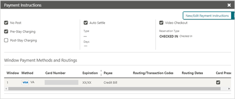 This image shows the payment instructions screen details.