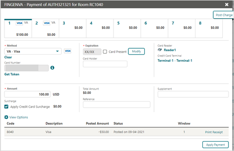 This image shows the payment methods screen