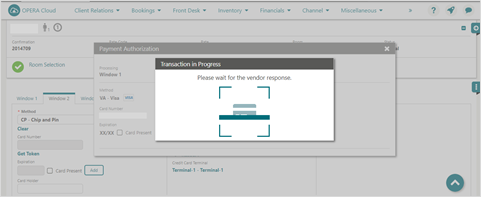 This image shows payment processed in Authorization window.